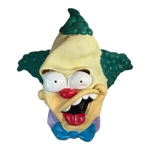Vintage 2002 The Simpsons "Krusty the Clown" Vinyl Halloween Mask Matt Groening